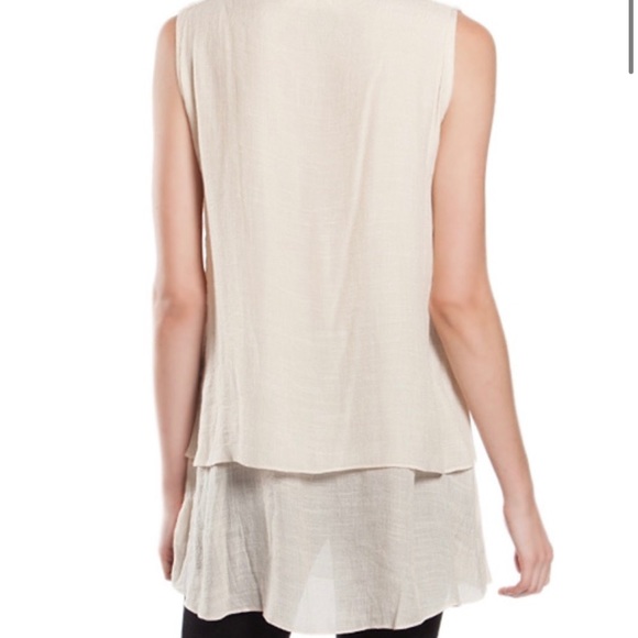 ♥️SALE♥️a’Reve Cream Tunic w/Crochet Overlay - Picture 2 of 3